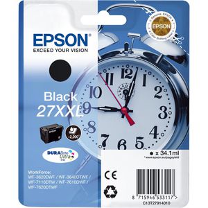 Produktbild für Tinte Epson 27XXL C13T2791 Wecker, schwarz