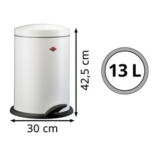 Produktbild für Mülleimer Wesco 116 Alpha, weiß matt