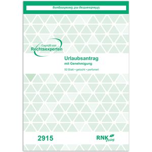 Produktbild für Urlaubsantrag RNK 2915, A5