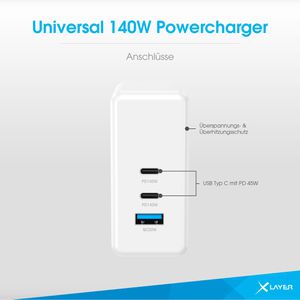 Produktbild für USB-Ladegerät XLayer 220356 GaN, 140 Watt