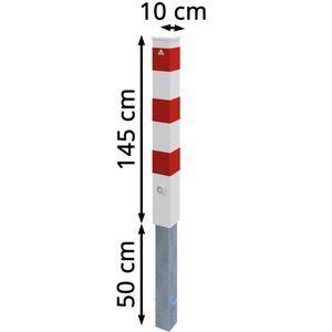 Produktbild für Absperrpfosten Schake 40100FB+1, 1 Öse, rot/weiß, aus Metall