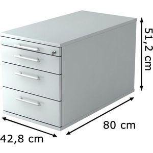 Produktbild für Rollcontainer Hammerbacher N-Serie, aus Holz, lichtgrau