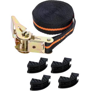 Produktbild für Spanngurt Kerbl 37104, schwarz/orange, Ratsche &amp; Kantenschutz