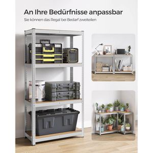 Produktbild für Schwerlastregal Songmics 4 Holzböden