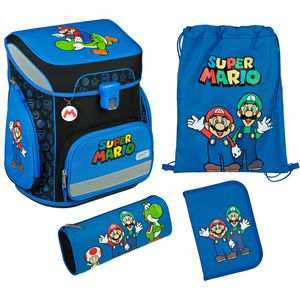 Schulranzen Scooli EasyFit, Super Mario, 5-teilig