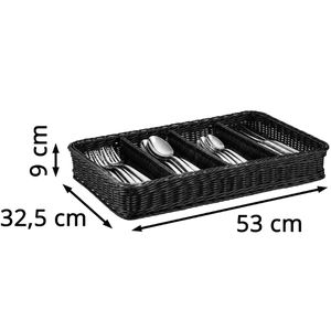 Produktbild für Besteckkasten Böttcher-AG schwarz, aus Kunststoff