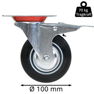Produktbild für Schwerlastrolle HMF 6790, Lenkrolle mit Bremse