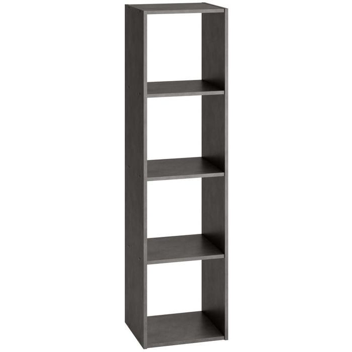 FMD-Möbel Bücherregal Mega 4, 248-004, anthrazit, aus Holz, 36,5 x 138,5 x  33cm, 4 Fächer – Böttcher AG