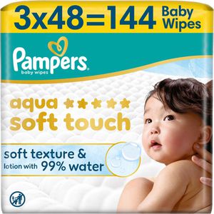 Produktbild für Feuchttücher Pampers Aqua Soft Touch, 144 Tücher