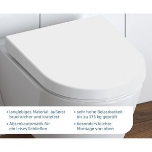 Produktbild für WC-Sitz Schütte White 82910, D-Form, aus Duroplast
