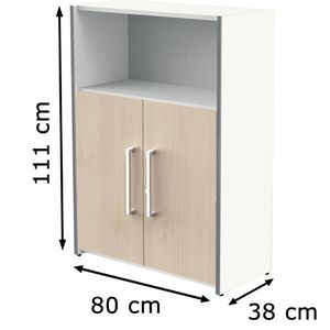 Produktbild für Kombischrank Kerkmann Move, ahorn / weiß