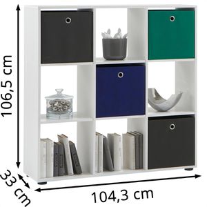 Produktbild für Bücherregal FMD-Möbel Mega 5, 248-005, weiß