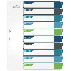 Register Durable 6795-27, A4 Überbreite, 1-10