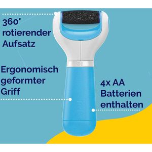 Scholl Hornhautentferner ExpertCare, blau, starker extra mit Körnung – AG Böttcher elektrisch
