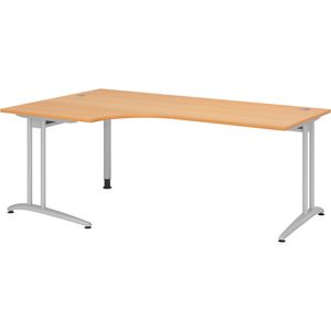 Produktbild für Schreibtisch Hammerbacher B-Serie, buche / silber