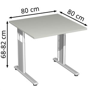 Produktbild für Schreibtisch Geramöbel Flex S-617101-LS, lichtgrau / silber