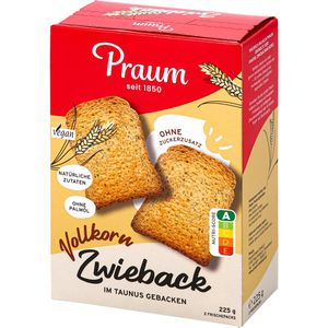 Zwieback Praum Vollkorn, laktosefrei