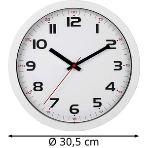 Produktbild für Wanduhr TFA 60.3050.02, Kunststoff, analog, Quarzuhr