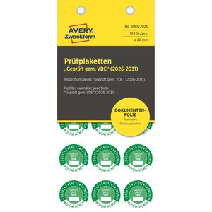 Produktbild für Prüfplaketten Zweckform 6985, Geprüft gem. VDE