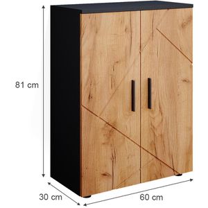 Produktbild für Badschrank Vicco Irma, mit 4 Füßen, eiche / anthrazit