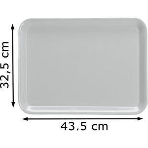 Tablett 43,5 AG x Böttcher Zeller 32,5 cm, 26697, eckig – grau, Kunststoff,