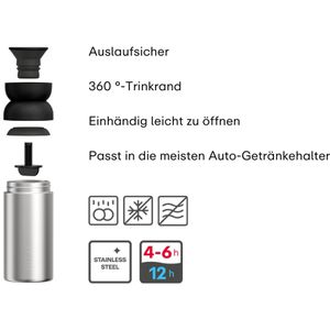 Produktbild für Thermobecher Mepal Ellipse nordic black, schwarz
