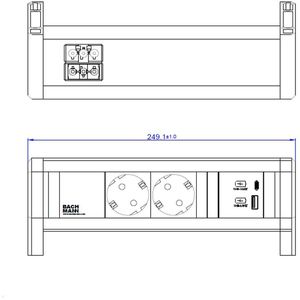 Produktbild für Tischsteckdose Bachmann Desk 1, ohne Zuleitung