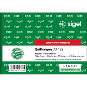 Produktbild für Quittungsblock Sigel SD122, fälschungssicher, inkl. MwSt.