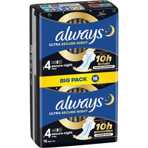 Produktbild für Damenbinden always Ultra Secure Night, Größe 4