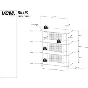 Produktbild für TV-Rack VCM Bilus, schwarz