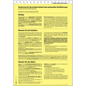 Produktbild für Kaufvertrag Sigel KV440, für gebrauchtes Kfz, A4