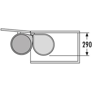 Produktbild für Einbaumülleimer Hailo AS Mono 12, 3512001