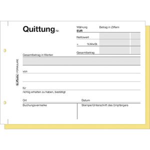 Produktbild für Quittungsblock Herlitz 402, fälschungssicher, MwSt. separat