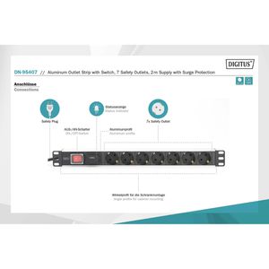 Produktbild für Steckdosenleiste Digitus Professional mit 2m Kabel