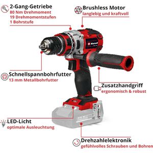 Produktbild für Akku-Bohrschrauber Einhell-Professional TP-CD 18/80 Li BL-Solo
