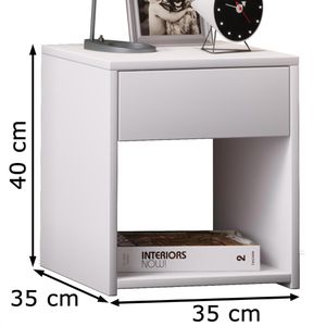 Produktbild für Nachttisch VCM Sledo Mini 913239, weiß, aus Holz, stehend