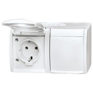 Steckdose Busch-Jaeger Ocean 20/2 EW-54, IP44, Aufputz