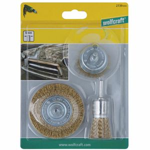 Produktbild für Drahtbürste Wolfcraft 2739000, 3-teiliges Set