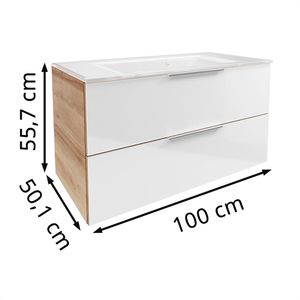 Produktbild für Waschtisch Fackelmann B.brillant, hängend, weiß / eiche