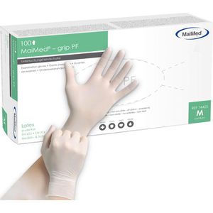 Einmalhandschuhe MaiMed grip PF, natur, 100 Stück