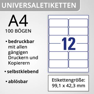 Produktbild für Universaletiketten Zweckform L4743REV-100, weiß