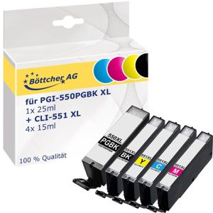 Tinte Böttcher-AG für Canon PGI-550PGBK XL + CLI-551 XL