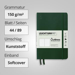 Produktbild für Notizbuch Leuchtturm1917 Outlines, wasserabweisendes Softcover