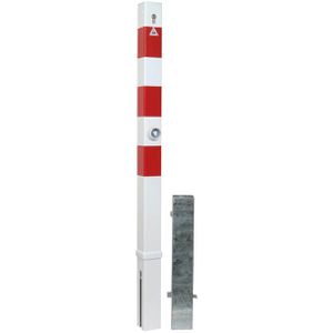 Produktbild für Absperrpfosten Schake 470FZB+2, 2 Ösen, rot/weiß, aus Metall