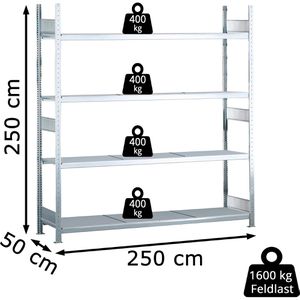 Produktbild für Weitspannregal Schulte 15612, 4 Metallböden