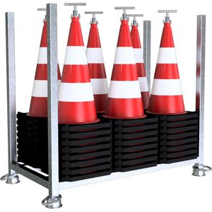 Produktbild für Leitkegel Schake 3L730TL2-SET, rot/weiß, Höhe 75cm