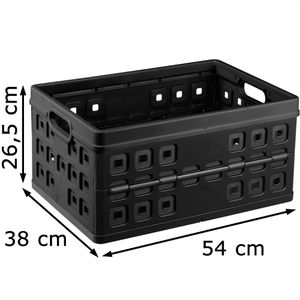Sunware Klappbox Square, 57300612, 46 Liter, schwarz, 54 x 38 x 26,5 cm –  Böttcher AG