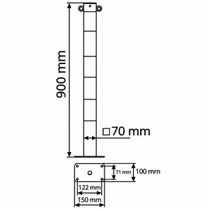 Produktbild für Absperrpfosten Schake 470PB/2, 2 Ösen, rot/weiß, aus Metall