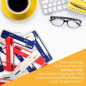 Produktbild für Heftstreifen perfect-line 34 x 150mm, farbig sortiert