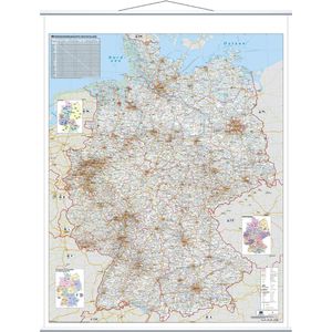 Deutschlandkarte Franken KAM300 Straßenkarte mit Metallleisten